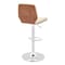 Armen Living Sabine Adjustable Swivel Cream Faux Leather with Walnut Back and Chrome Bar Stool LCSBBAWACR - alternate 6
